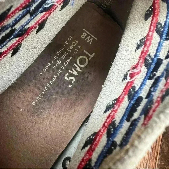 Tom's Alarco Suede Leather Desert Bootie Shoes Aztec Sneakers Women Sz 8 Lace Up - Picture 4 of 15